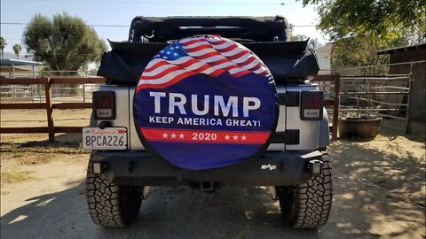 Trump 2020 Spare Tire Cover. Wishing The President & First Lady Melania Trump A Speedy Recovery