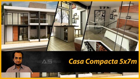 Mini casa - Tiny House - Projeto de uma casa compacta de 5x7m