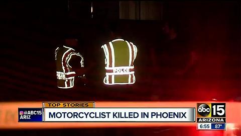 Motorcyclist dies after being struck by car in north Phoenix