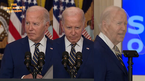 Biden Clown Lying Show: "I've come here today to secure our border... I do what I can on my own... we have to change our laws... American people are going to, we, are wearing thin right now... what was that?"