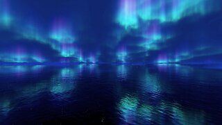 Stunning Northern Lights Reflection Over Water for Deep Sleep and Stress Relief, Restful Night