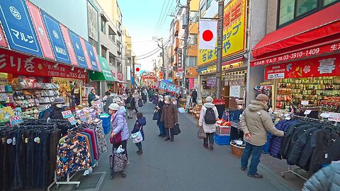 Tokyo market street Sugamo 4K HDR