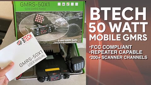 BTech GMRS 50X1 - 50 Watt GMRS Mobile Radio - FCC Part 95 Compliant GMRS Radio - Review & Setup