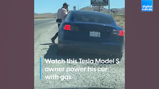 Watch this Tesla Model S owner power his car with gas.