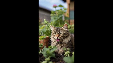 The catnip plant is intoxicating to cats