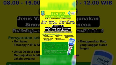 Ikutan Vaksin yuk, Bisa Semua KTP lho, Dosis 1 & 2, Sinovac & AstraZeneca