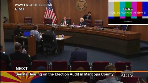 YOUTUBE TV: SENATE HEARING ON THE ELECTION AUDIT, IN MARICOPA COUNTY, replay. 07/15/2021