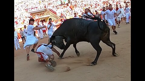 Running with the bulls in Pamplona, Spain: July 10th, 2023