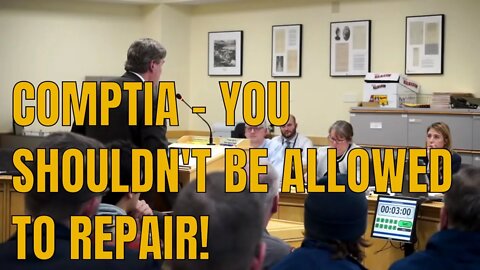 CompTIA, A+ cert org lobbies AGAINST right to repair bill.