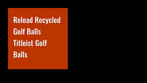 Reload Recycled Golf Balls Titleist Golf Balls