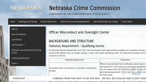 Nebraska’s ‘officer misconduct’ list won’t have active law enforcement