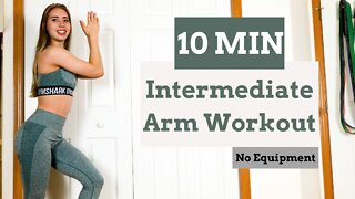 10 MIN Intermediate Arm Workout - Toned shoulders, triceps, and back / No Equipment | Selah Myers