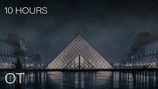 Windy Rainy Night at the Louvre | Soothing Rain & Wind Sounds for Relaxation | Studying | Sleeping