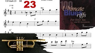 100 Ultimate Blues Riffs (Bb) by Andrew D. Gordon 023 - Sax, Trumpet and Play-along (Blues Waltz)