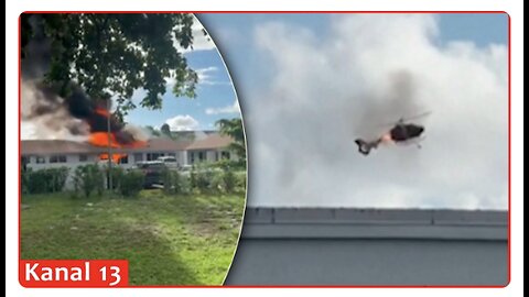 Fiery scene unfolds as helicopter crashes into Florida building, killing two