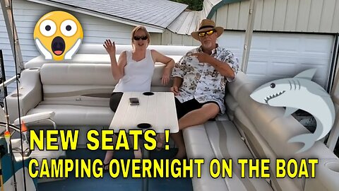 New Deckmate Pontoon Seats Easy DIY and Camping Overnight On Lake Wateree South Carolina