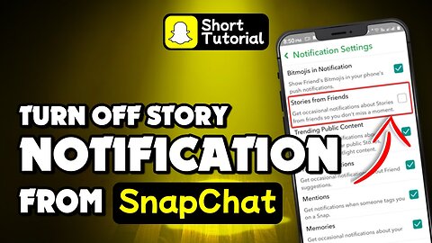 How to turn off story notification on Snapchat