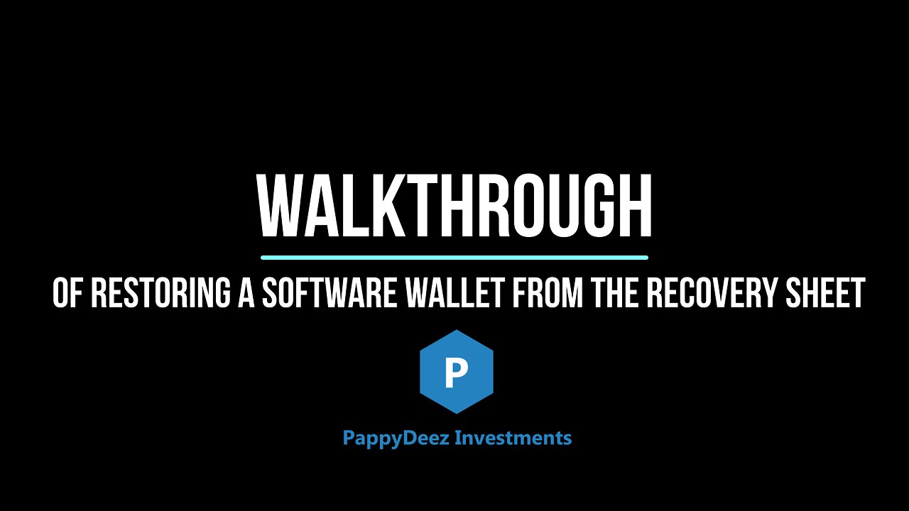 Walkthrough of Restoring a Software Wallet from the Recovery Sheet