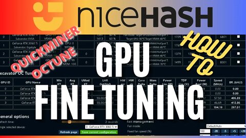 NICEHASH Tuning For Efficiency with Quickminer OCTune