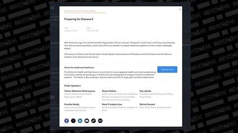 Davos Meeting Ahead - So Preperation For Disease X Is Underway And Now Officially Proclaimed By WEF