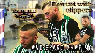 ASMR Barber shop 💈Enzo Coiffeur💈 haircut with clippers, and beard shaping