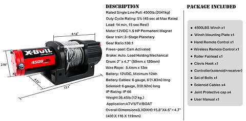 Review X-BULL 12V 4500LBS Steel Wire Electric Winch for Towing ATVUTV Off Road with Mounting B...