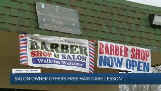Salon Owner Offers Free Hair Care Lesson
