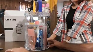 360 Rotating Makeup Organizer by CandleWo. Unboxing.