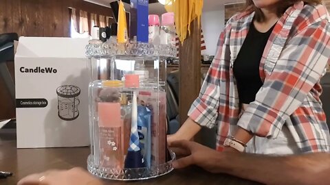 360 Rotating Makeup Organizer by CandleWo. Unboxing.