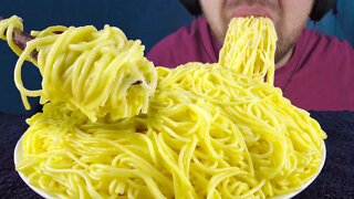 ASMR CHEESE PASTA FULL LARGE PLATE SPAGHETTI NOODLES & CHEESE SAUCE ASMR EATING NO TALKING