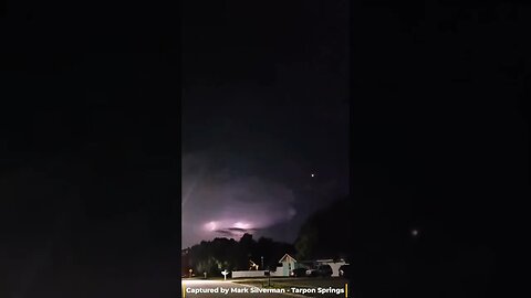 UFO Sighting 🛸 Tarpon Springs Florida USA 🛸 Two Orb Type UAPs Appear During Lightning Storm #alien 👽