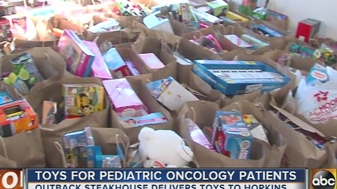 Toys donated to Johns Hopkins Bloomberg Children's Hospital
