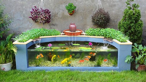 The Secret to make aquarium combined with growing clean Vegetables / Garden decoration ideas