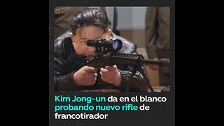 Kim Jong-un prueba un nuevo rifle de francotirador y da en el blanco