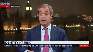 ‘This is a fundamental WEAKNESS’: Nigel Farage on Christians now being a MINORITY in England