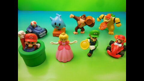 2023 SUPER MARIO BROS. SET of 8 McDONALDS HAPPY MEAL MOVIE TOYS VIDEO REVIEW