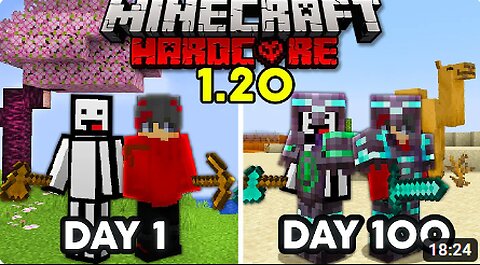 We Survived 100 days In 1.20 TRAILS & TALES UPDATE in Hardcore Minecraft... (duos)