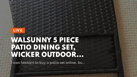 Walsunny 5 Piece Patio Dining Set, Wicker Outdoor Furniture Patio Dining Table and Chair Set, S...