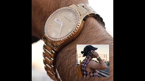 Mens Classic Diamond Gold Watches for Men Stainless Steel Waterproof Dress Watch Man Quartz Ana...