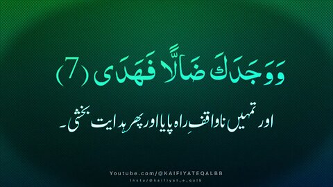 Surah Duha | beautiful Recitation | with urdu Translation #antidepresan @KAIFIYATEQALBB