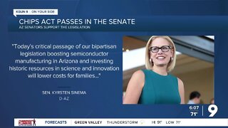 Sen. Kyrsten Sinema praises passage of Chips Act