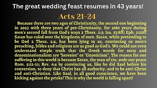 Acts 21-24 Satan pretends to be God & convinces us, like Saul that Christ doesn't have all authority