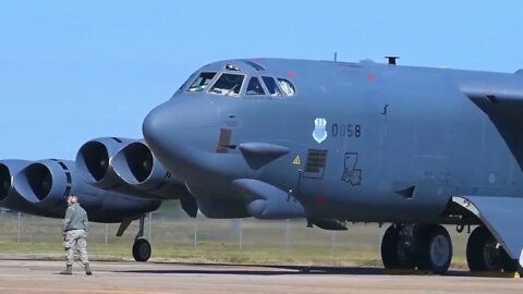 B-52 Stratofortress Fast Start Up - Take Off U.S. Air Force