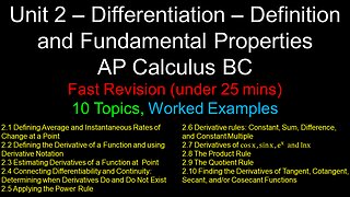 Differentiation - Definition and Fundamental Properties - Unit 2 - AP Calculus BC