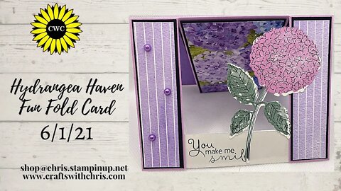 Fun Fold Card using Hydrangea Haven by Stampin' Up!