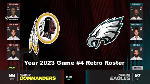 Madden 24 Redskins Vs Eagles Year 2023 Retro