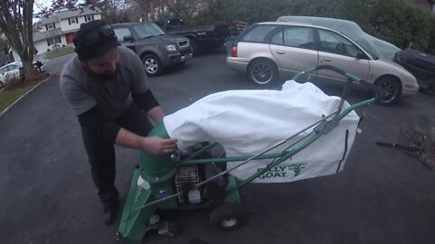 Billy Goat 10HP Pro Walk Behind Leaf Vac NEW BAG INSTALL + Action Demo Review