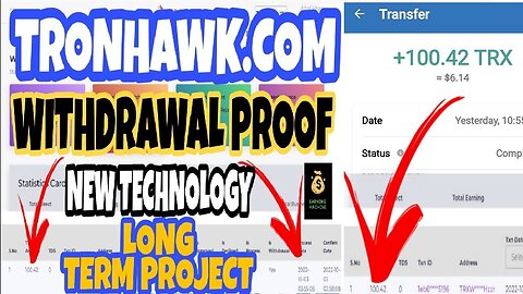 || TronHawk.com || Withdrawal Proof || Best Platform || 100% Legit