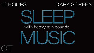 HEAVY RAIN Sounds with Soothing Guitar Music for Sleep| Relaxing| Studying| BLACK SCREEN| 10 Hours