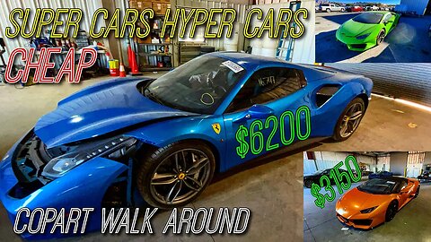 Super Cars And Hyper Cars CHEAP Copart Walk Around. Lamborghini, Ferrari, McLaren